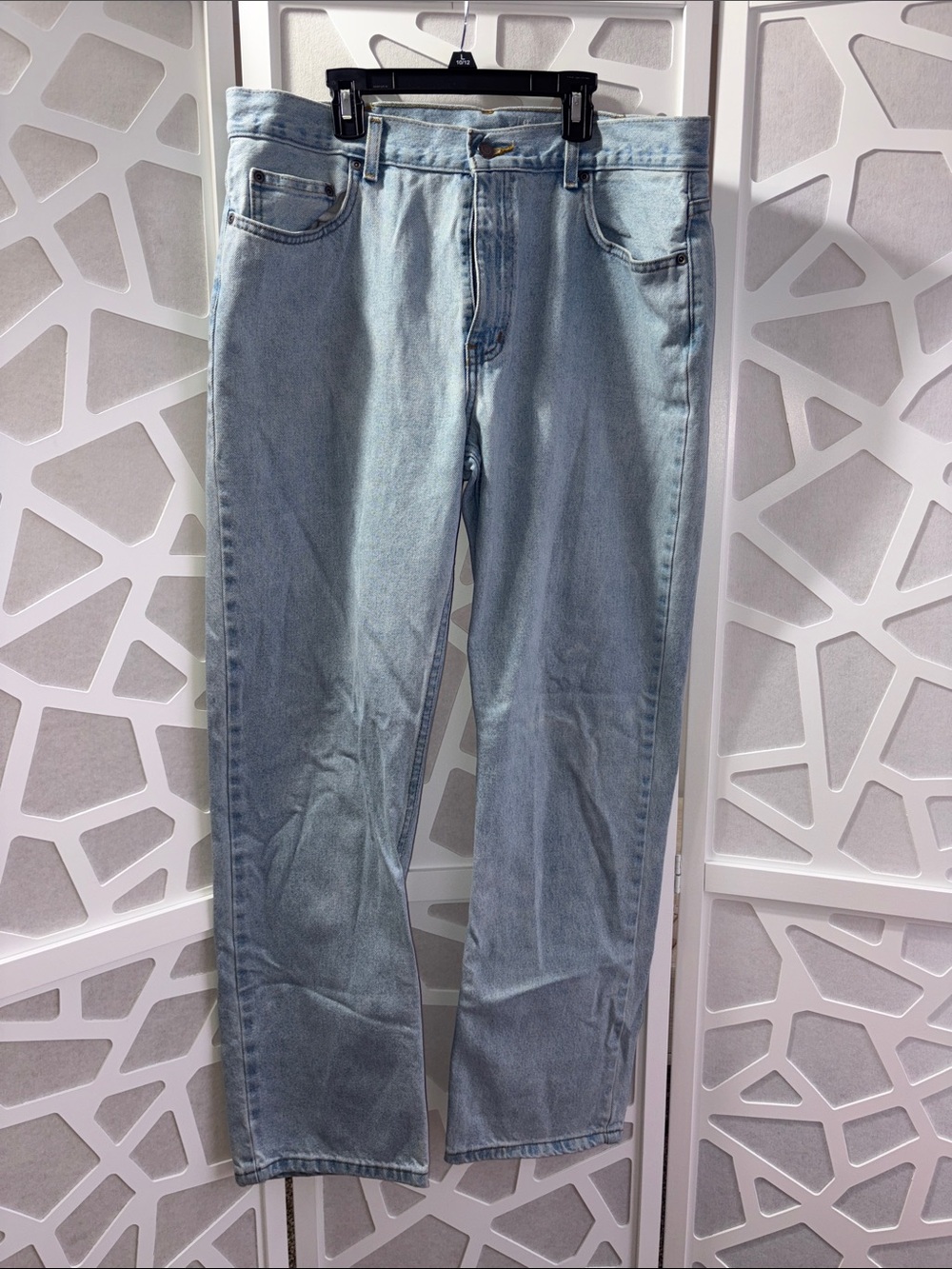 George Light Wash Straight Leg Jeans - Pale Blue